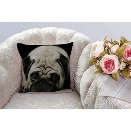 HGOD DESIGNS Pug Dog Pillowcase 18X18 inch Two Sides Zippered Pillow Cover Cases