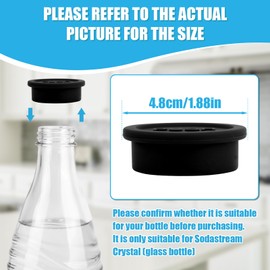 4pcs Bottle Lids for Sodastream Glass Bottle, Silicone Drink Water Bottle Sealing Cap Cover Reusable Soda Bottle Cap Replacement Part (Black)
