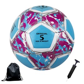 Bibykivn Football Size 4/5 Children, Children's Football Ball, Training Footballs, Prevent Bumping, Football with Pump, Net, Bag and Gas Needle, for Indoor and Outdoor Small Leisure Ball