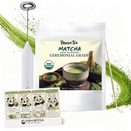 Organic Ceremonial Matcha Powder Starter Kit with Frother