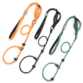 Dog Leash Slip Dog Leash Adjustable Slip Lead One-Piece Adjustable Dog Training Leash No Pull Training Lead Leashes and Collar P-Leash Pet Leash for Medium and Large Dog Black