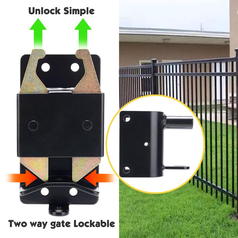 MustGood Heavy Duty Farm Gate Latch 2 Way Gate Latch