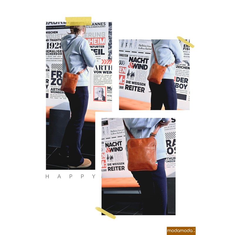 modamoda de - T256 Italian Leather Shoulder Bag Messenger Bag