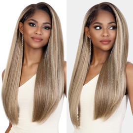 Motown Tress Ultra HD Invisible Lace Front Wig Glueless Y-Part LUHD1.Gem (Off Black 1B)