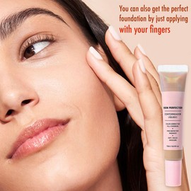 CC Cream Bb Cream Foundation, Skin Tone Adjusting Matte, Colour Correcting Brightening Face Cream, Full Coverage Foundation Anti-Redness with Triangle Powder Puff Set (Sand)