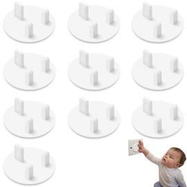 10 Pcs Plug Socket Covers Baby Home Safety Socket Covers Electrical Outlet Child Safety White Baby Safety Socket Covers Plug Socket Covers UK White,for People at Home School and Office.