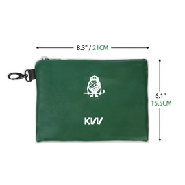 KVV Premium Waterproof Golf Pouch - PU Leather Accessory Bag with Velvet Lining | Compact & Durable Design for Golf Essentials (Green)