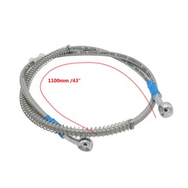 1100mm 110cm Motorcycle Reinforced Hydraulic Brake Oil Hose Line Pipe Fitting Stainless Steel Braided Cable for Motorcycle Pit Dirt Bike Enduro Motocross Street Bikes Sport Bikes