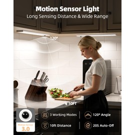 EZVALO 12inch Under Cabinet Lighting Wireless with Battery Indicator, 2500mAh Rechargeable Motion Sensor Light Indoor, 96 LED Under Counter Lights for Kitchen Closet, 3 Color Temps, Dimmable, 6 Pack