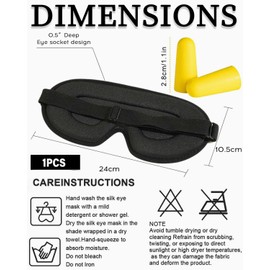 ZEXIJOW 3D-Ergonomische Schlafmaske,Wird mit Ohrstöpseln geliefert,Optimaler Komfort für Männer und Frauen,100% Verdunkelung,Sorgt für eine erholsame Nachtruhe,Reisefreundlich(Schwarz)