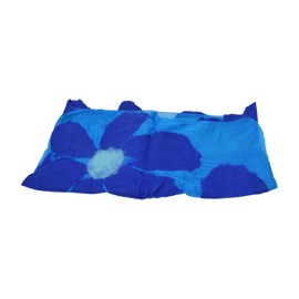 Women's Fashion Long Shawl Lightweight Anytime Merino Wool Felted Silk Chiffon Floral Design Scarf with Gift Bag (Blue/Teal)