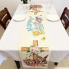 SEAHUI Happy Easter Rabbit Table Runner Rabbit Flower Cross Table