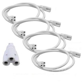 T5 T8 LED Double End 3Pin Lamp Connecting Wire Ceiling Lights Daylight LED Integrated Tube Cable Linkable Cords for LED Tube Lamp Holder Socket Fittings with Cables White Color (4)