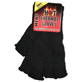 Jean Junction Mens Fingerless Thermal Gloves One Size Fits All Mixed Colours (Black)