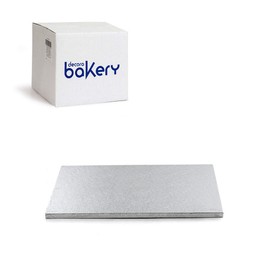 Decora Cakeboard, 20 x 30 x 1.2 cm, Cellulose Silver