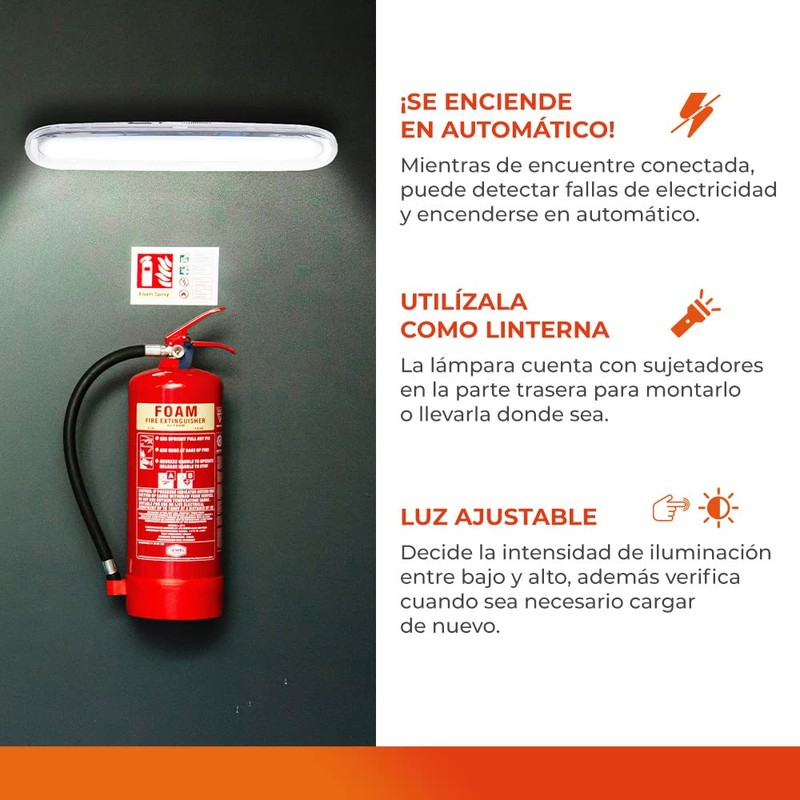 Tecnolite - Lámpara LED de Emergencia Portátil, Recargable, Luz de