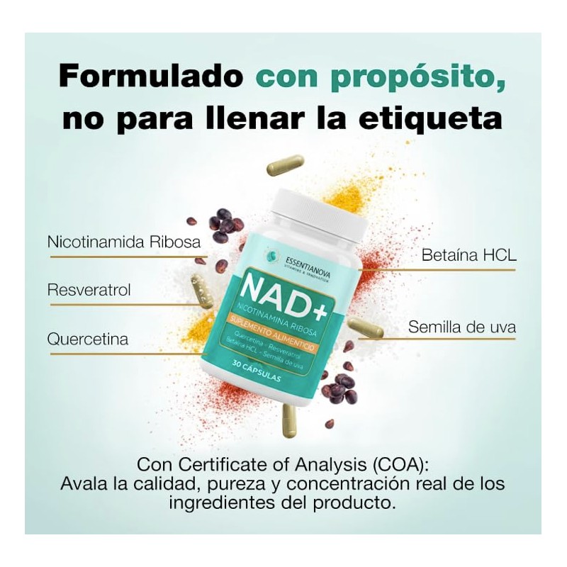 NAD+ Resveratrol Nicotinamida Ribosa 300mg Kit 2 Frascos