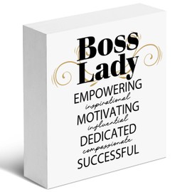Boss Lady Office Decorations, Boss Gifts for Women, Wood Box Sign, Inspirational Gifts for Her, Boss Lady, Home Office Desk Decorations Aesthetic, Birthday, Valentine’s Day, Anniversary. (012)