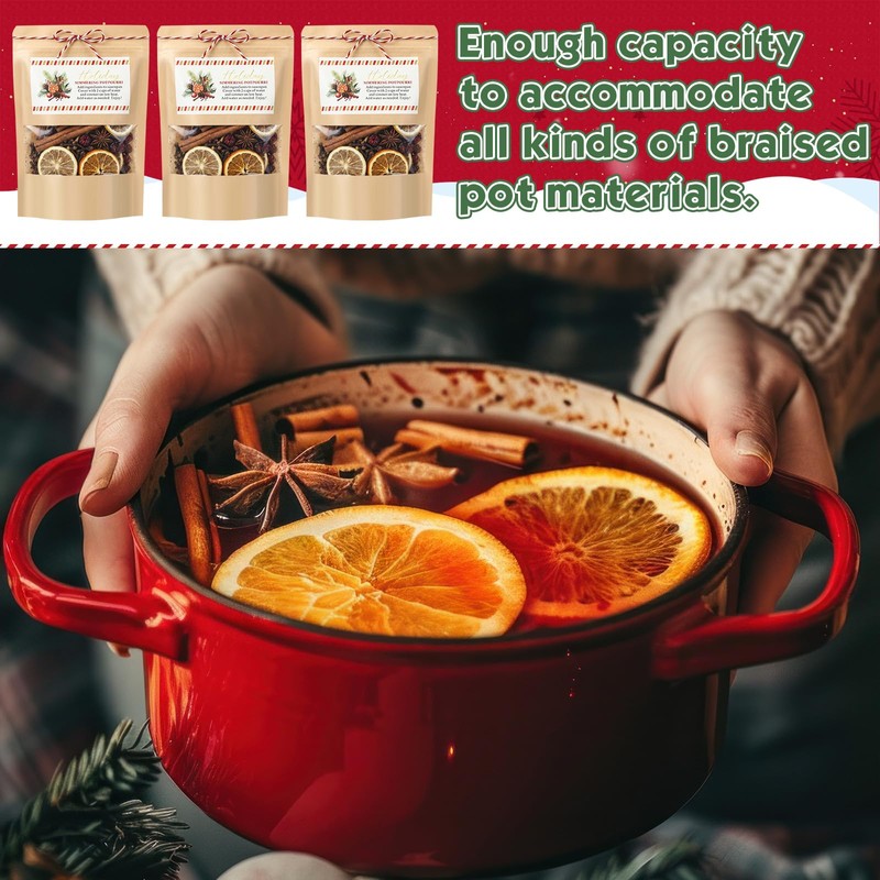 50 Sets Christmas Potpourri Stand Pouches,Style2, 5.5 x 7.9 Inches