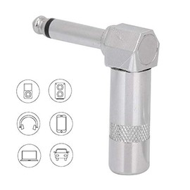 Right Angle Mono Phone Plug, Connector 6.3mm (1/4 Inch) Jack 90 Degree Guitar Audio Jack Connector Microphone Cable Terminal (5pcs) Performance Accessories Connecting Line