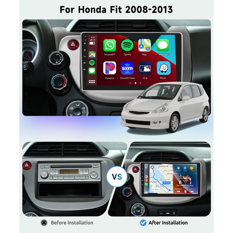 8 CORE 4G+64G Car Radio Stereo for Honda Fit 2008-2013