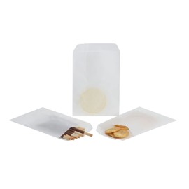 LOOKSGO 100 Pcs 3x5 Inches Flat Glassine Waxed Paper Bags Semi-Transparent for Treat Party Favor