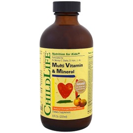 ChildLife Multi Vitamina y Mineral Natural Naranja/Mango Sabor 8 fl oz (237 ml)