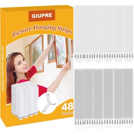 Picture Hanging Strips without Nails, 24-Pairs(48 Strips) Picture Hangers Heavy Duty for Walls, Wall Sticky for Hanging Picture Frame Hangers, Removable Damage Free