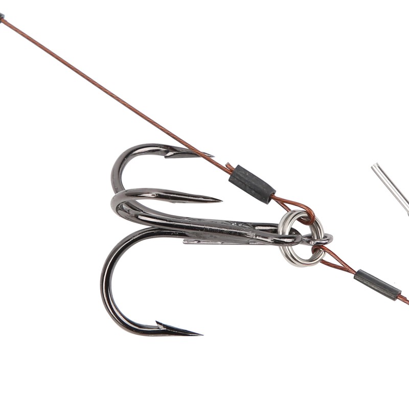 Portable Fishing Steel Wire Fishing Rigs with Treble Fish Hooks