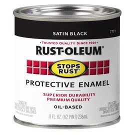Rust-Oleum 7777730-6PK Stops Rust Brush On Paint, Half Pint, Satin Black, (Pack of 6)