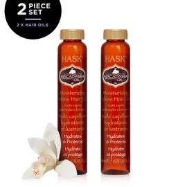 HASK MACADAMIA Moisturizing Hair Oil Vials for shine and frizz control - Pack of 2