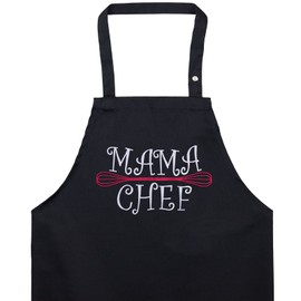 EXPRESS-STICKEREI Baking Apron - Cooking Apron Women/Men with Funny Saying - Apron Embroidered with Pocket Kitchen Apron Adjustable Men - Kitchen Gift for Bakers Christmas Mother's Day, Mama Chef