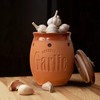 Dheureka Garlic Keeper with Wooden Lid, 19 oz Clay Garlic