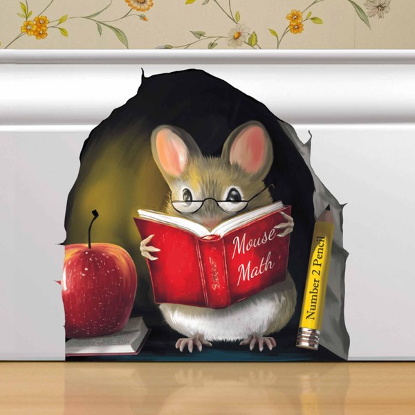 Teachers Pet Mouse Reading Book Wall Sticker Decal – Kids