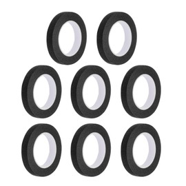 QUARKZMAN 8 Stück 0,4 Zoll breite 14 Yards schwarzes Abdeckband Malerband Rollen für Zuhause Büro Gewerbliche Auftragnehmer Sauberes Tropfenfreies Malen Breites Krepppapier