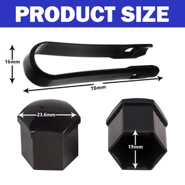 JUGUTA Wheel Bolt Caps 19 mm Pack of 20 Wheel Nut Caps 19 mm Wheel Bolt Caps Wheel Nuts Cover Universal Tyre Nut Covers Car Screws Cap Bolt Cover Cap