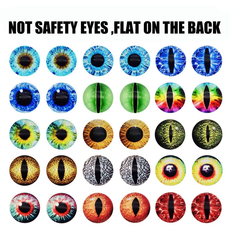 Julie Wang 10MM 100PCS Dragon Eyes Glass Cabochon Eye for