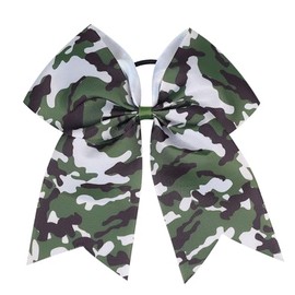 7"Camo Cheer Bow Cheer Bows Full Camouflage Ponytail Hair Ties Ponytail Holder Accessories.(FQ9) (A)