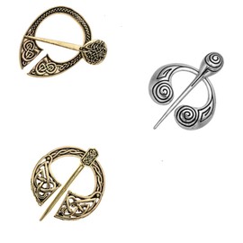 6 Pieces Vintage Viking Brooch, Celtic Brooch Vintage, Viking Brooch, for Men and Women to Wear Sweaters and Scarves (2 Colours), Metal