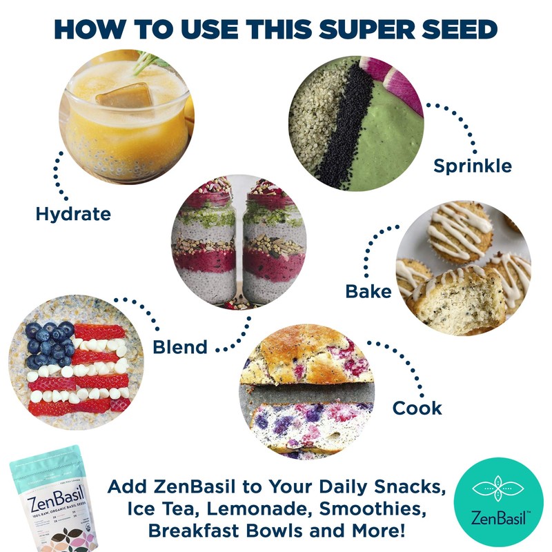 Zen Basil Seeds | edible basil seeds usda organic, kosher,