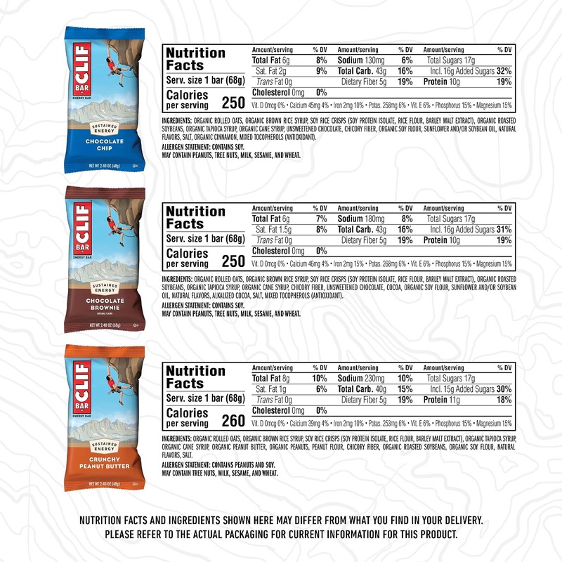 CLIF BAR - Energy Protein Bars - Variety Pack -