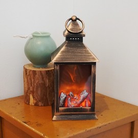 LED Wood Log Fireplace Mood Light - Campfire Flame Effect Mood Light with Vertical Handle Type 3ea
