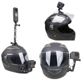 Motorcycle Helmet Chin Mount Kit with Extension Arms Compatible with Insta360 ONE X2/X/R/GO 2, GoPro Hero and DJI OSMO Action 2