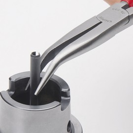 KNIPEX Tools - Long Nose Pliers Without Cutter, 40 Degree Angled, Multi-Component (3825200)