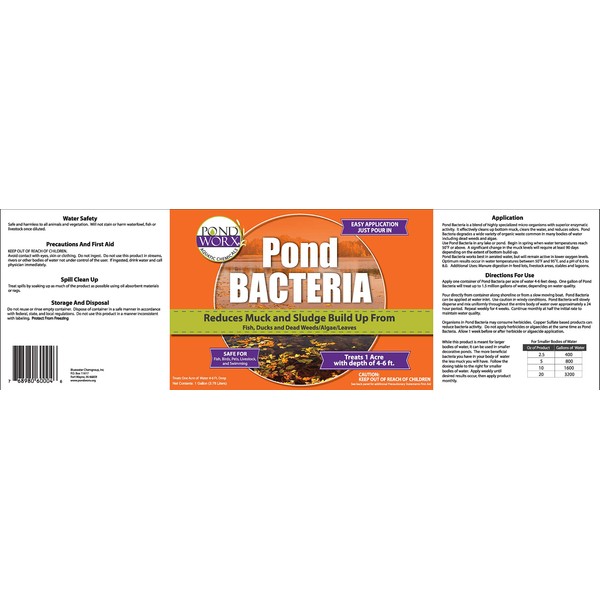 Pondworx Pond Bacteria - Formulated for Water Features and Safe