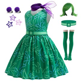 bluaqua Freude Joy Disgust Dress Costume Fancy Dress for Children Girls Size 2-10 Years (Disgust, 120)