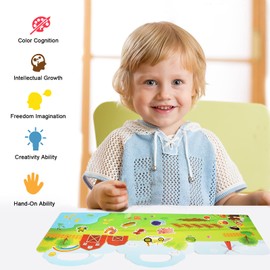 Reusable Sticker Book for Kids 2-4, Farm Sticker Animal Stickers for Toddlers, Static Acitvity Books for Toddlers Age 1-3, Educational Toys Learning Books Birthday Gifts for Boys Girls