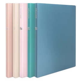 Comix A4 Display Books 20 Pockets Display Folders with Plastic Sleeves, a4 Document Folders with Plastic Pockets, Morandi Color Presentation Project Folder for Office,Home,School, Pack of 5 (5 colour)