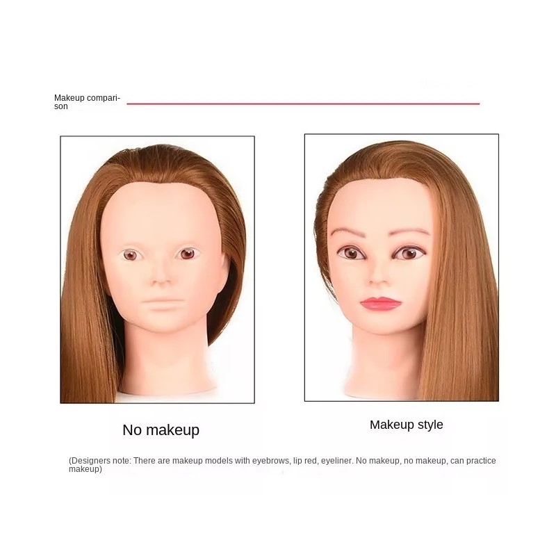 C&Q 70% Cabello Humano Maniquí Cabeza Para Trensado Cabe Maniquí