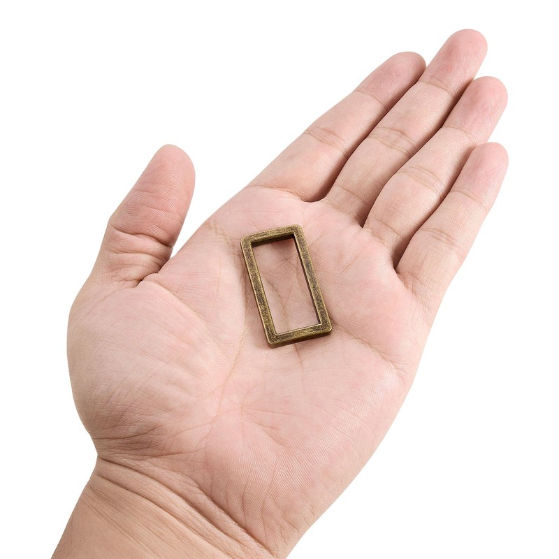 sourcing map Metal Rectangle Ring Buckles 32x12.5mm for Bags Belts